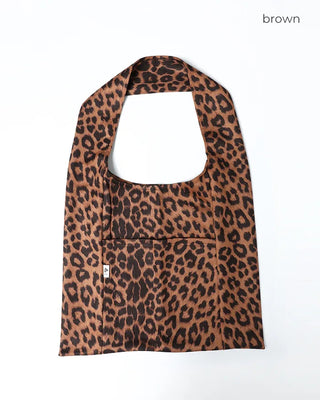 Leopard print one-pocket one-shoulder tote bag