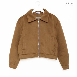 Suede color zip-up jacket
