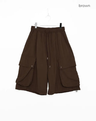 (Unisex) Cargo Bermuda Shorts with Elastic Waistband