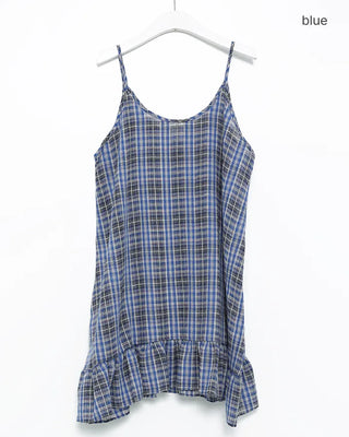 Black Gradient Check Camisole Dress