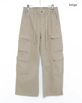 Double cargo pocket cotton pants