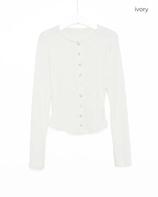 Slim-fit ribbed knit cardigan