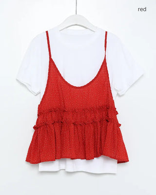 Polka Dot Camisole Bustier Set