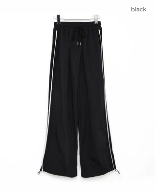 Track line wide pants