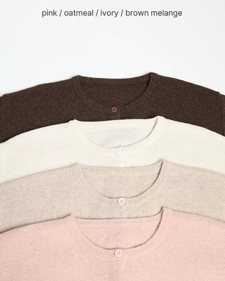 Round neck knit cardigan