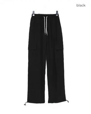 Cargo waist drawstring pants