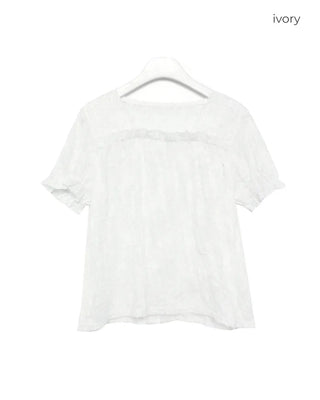 Lace short-sleeved blouse