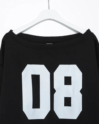 2-Way Shoulder Number Balloon Sleeve Sweatshirt