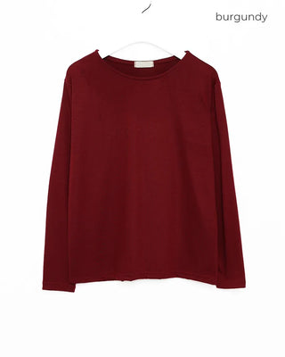 Round neck simple long T-shirt