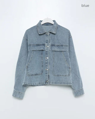 Pocket Color Denim Jacket
