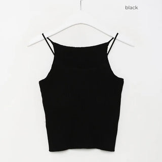 Knit camisole with built-in cups
