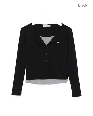 Layered pendant point cardigan