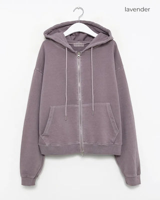 Vintage Wash Double Zip Hoodie