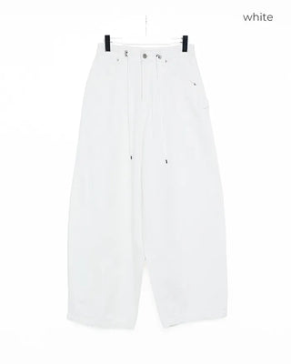 Cotton balloon pants with drawstring waist