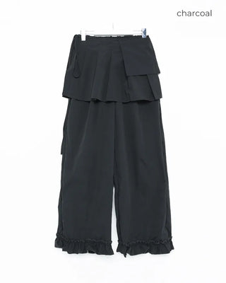 Layered ruffle skirt pants