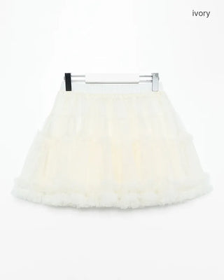 Lace tiered mini skirt
