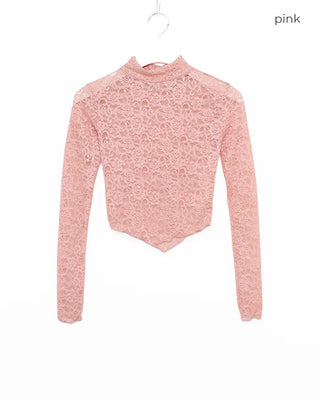 Slim Fit Lace Long Sleeve Shirt