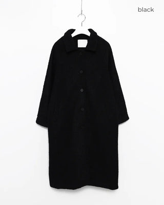 Boucle Collar Long Coat