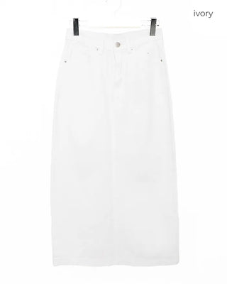 Cotton straight-fit skirt