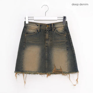 Vintage denim mini skirt