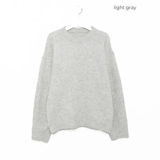 (Unisex) Drop Shoulder Simple High Gauge Sweater