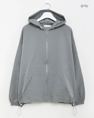 (Unisex) Becca Check Hooded Jacket