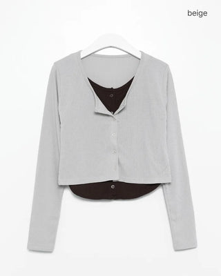 Layered crop cardigan