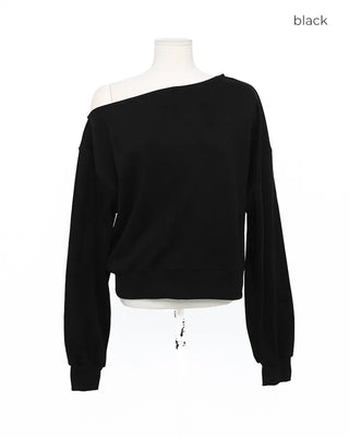 Off-shoulder sweatshirt T-shirt