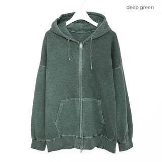 (Unisex) Pigment Line Point Hooded Zip-Up