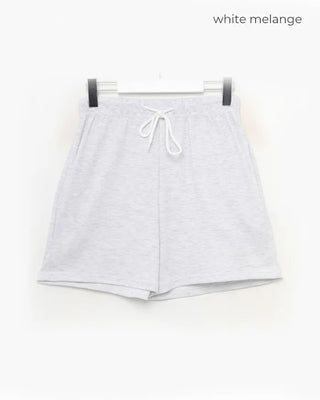 Sweat-weight elastic waist shorts
