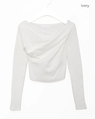 Gathered Slim Fit Long T-Shirt
