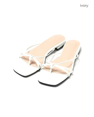 Strap Square Toe Slippers