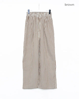 Striped elastic waist pants