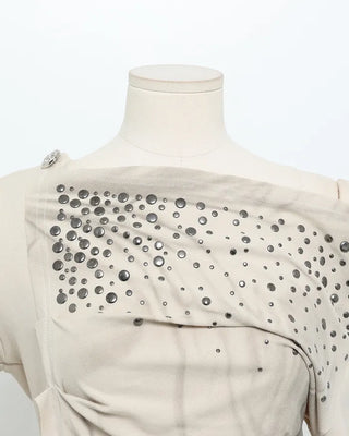 Studded Pleated Marble T-Shirt