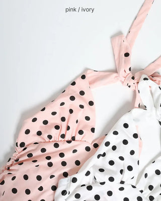 Polka Dot Halter Neck Sleeveless