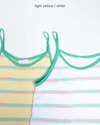 Two-tone striped mini camisole dress