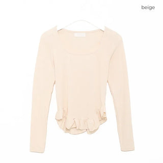 Frill Point Square Neck T-Shirt