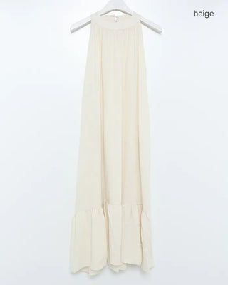 Backless halter neck long dress