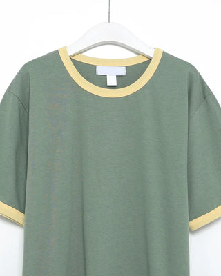 Color-blocked ringer T-shirt