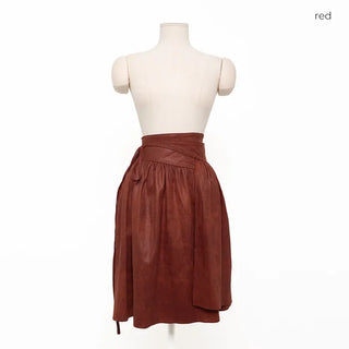 Suede wrap skirt
