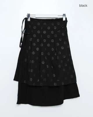 Dot Wrap Point Midi Skirt