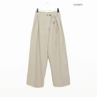 Wrap-around two-button slacks