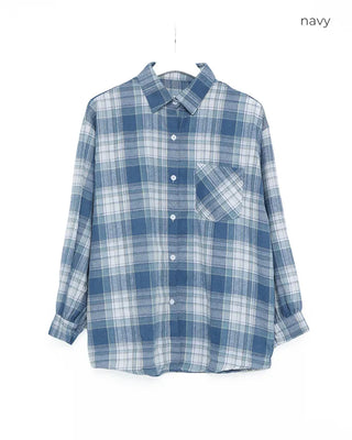 Loose-fit check shirt