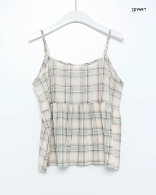 Pastel check camisole blouse