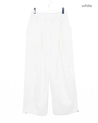 Two-pleat cotton wide-leg pants