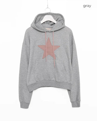 Loose-fit star hooded parka