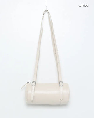 Faux leather buckle shoulder bag
