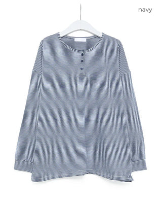 Striped Henley Neck T-shirt