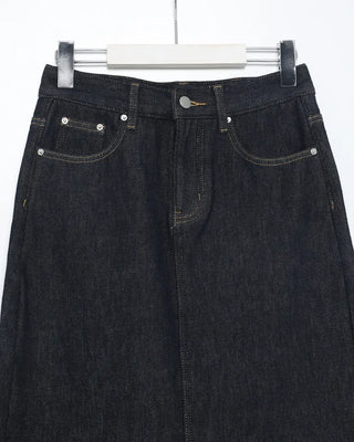 Long denim skirt