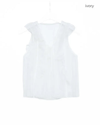 Chiffon frill sleeveless bustier
